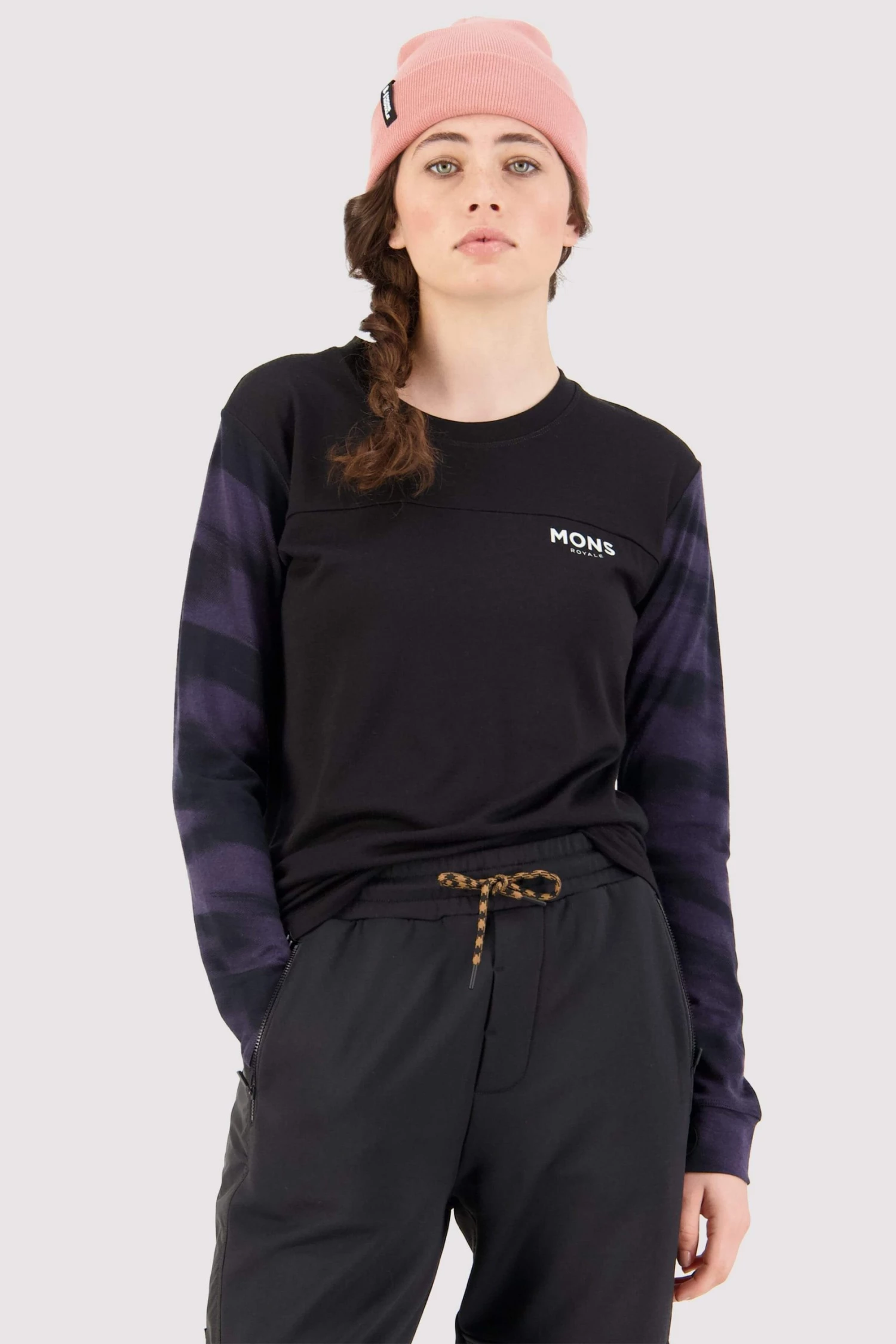 Mons Royale Yotei BF LS - Black Motion 9 WOMEN