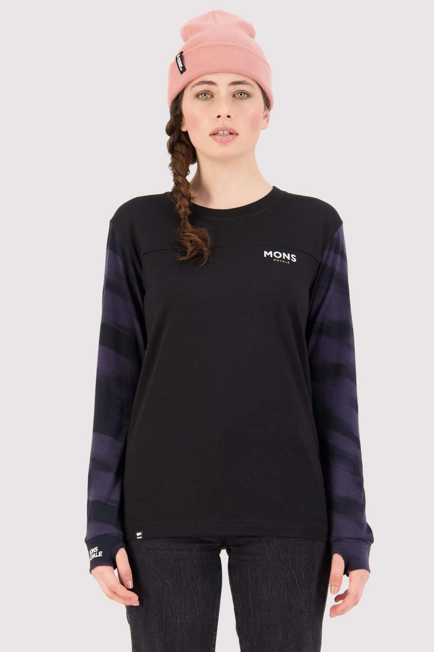 Mons Royale Yotei BF LS - Black Motion 9 WOMEN