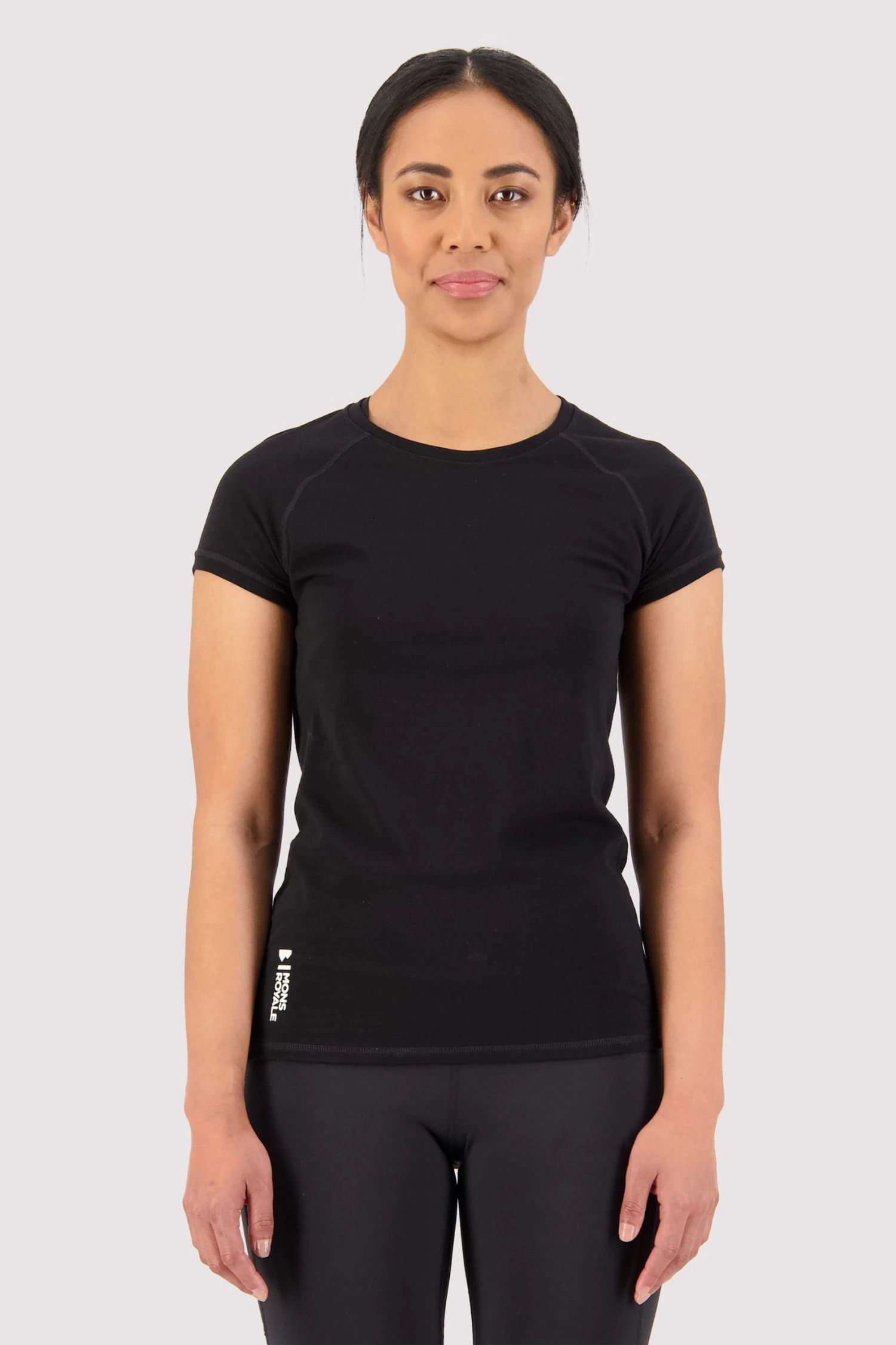 Mons Royale Bella Merino Air-Con Tee - Black