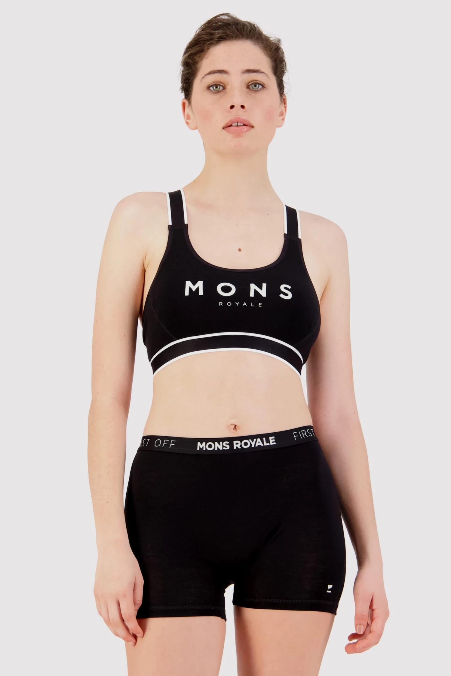 Mons Royale Stella X-Back Bra - Black Merino Air-Con