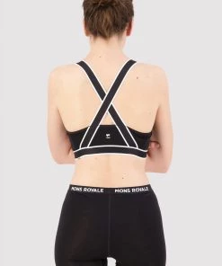 Mons Royale Stella X-Back Bra - Black Merino Air-Con