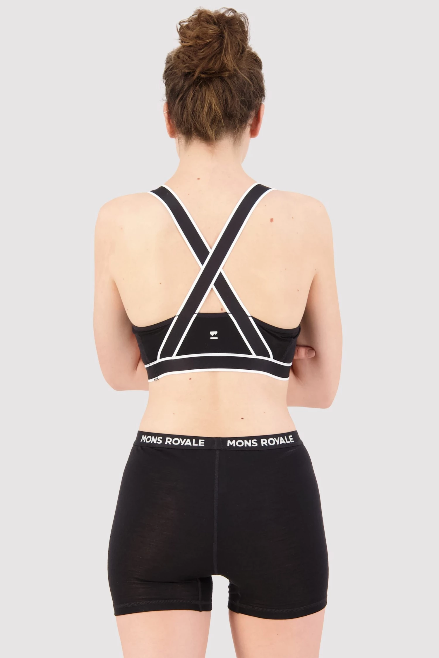 Mons Royale Stella X-Back Bra - Black Merino Air-Con