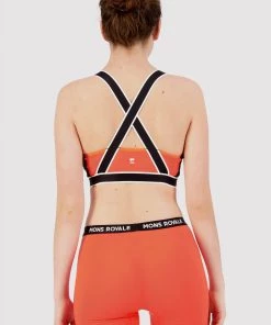 Mons Royale Stella X-Back Bra - Hot Coral Black