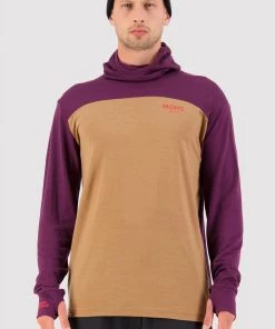 Mons Royale Yotei Powder Hood LS - Toffee Wine MEN