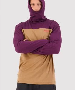 Mons Royale Yotei Powder Hood LS - Toffee Wine MEN