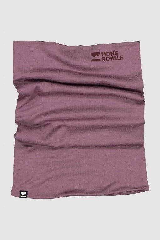 Mons Royale Double Up 100% Merino Neckwarmer - Mauve ACCESSORIES