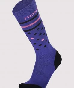 Mons Royale Women's Lift Access Sock - Ultra Blue / Pink Socks