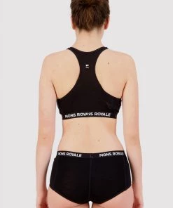 Mons Royale Sierra Sports Bra - Black Merino Air-Con