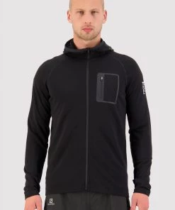 Mons Royale MEN Traverse Full Zip Hood - Black