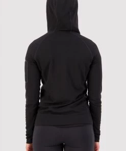 Mons Royale WOMEN Ascend Full Zip Hood - Black