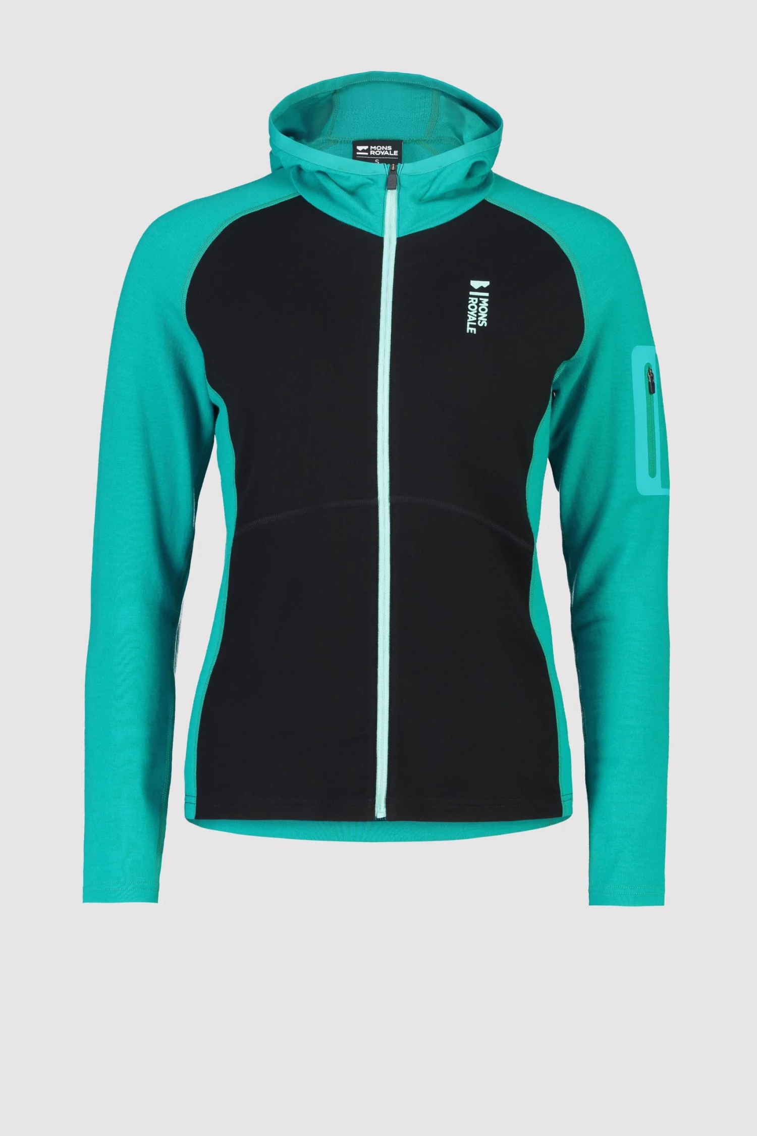 Mons Royale Ascend Full Zip Hood - Marina Black