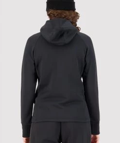 Mons Royale Nevis Merino Fleece Hood - Black WOMEN