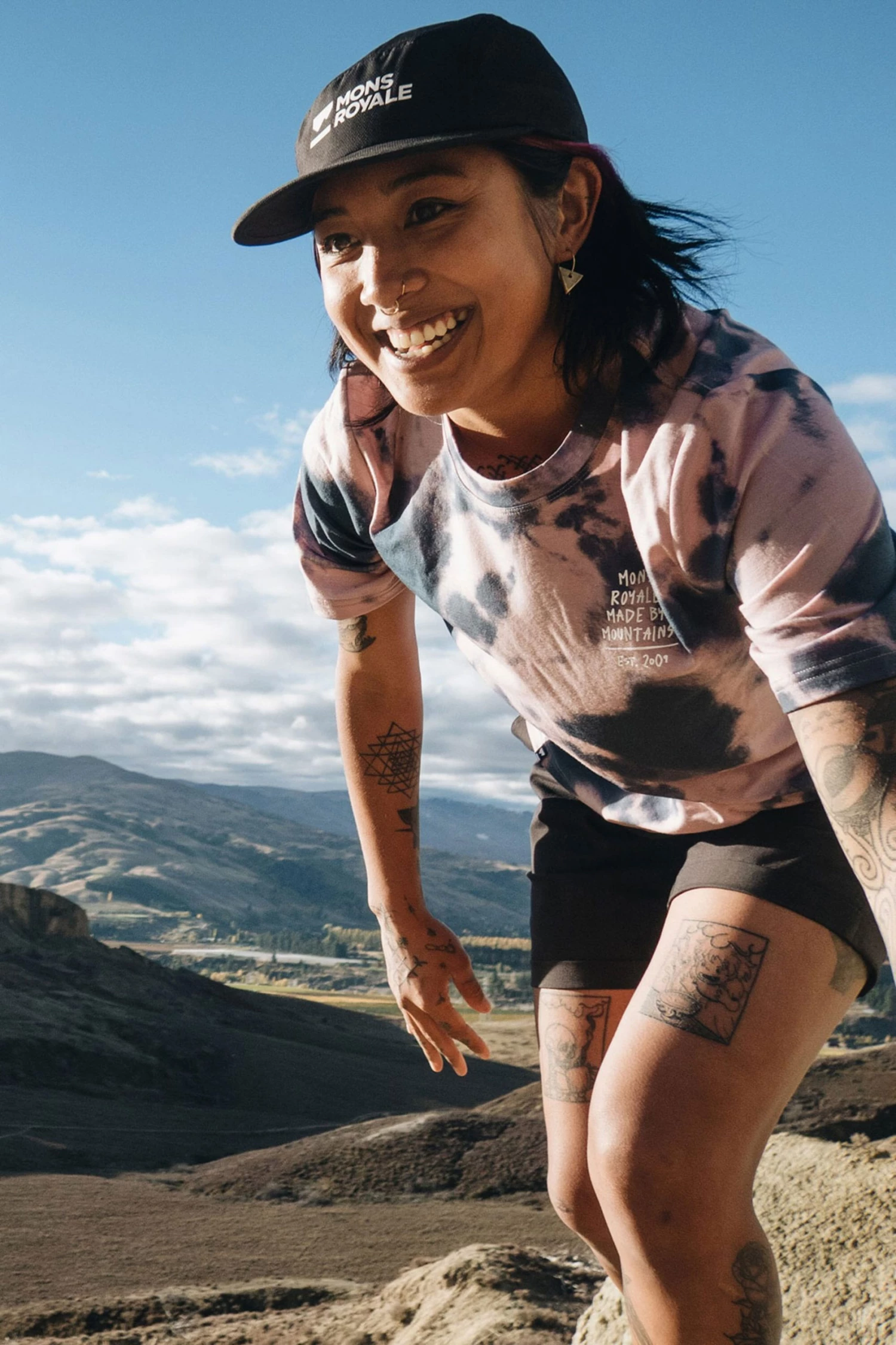 Mons Royale Icon Merino Air-Con Relaxed Tee Tie Dyed