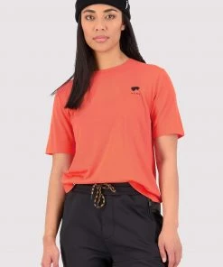 Mons Royale Icon Merino Air-Con Relaxed Tee - Hot Coral