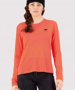 Mons Royale Icon Merino Air-Con Relaxed LS - Hot Coral