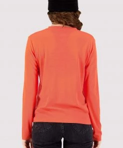 Mons Royale Icon Merino Air-Con Relaxed LS - Hot Coral