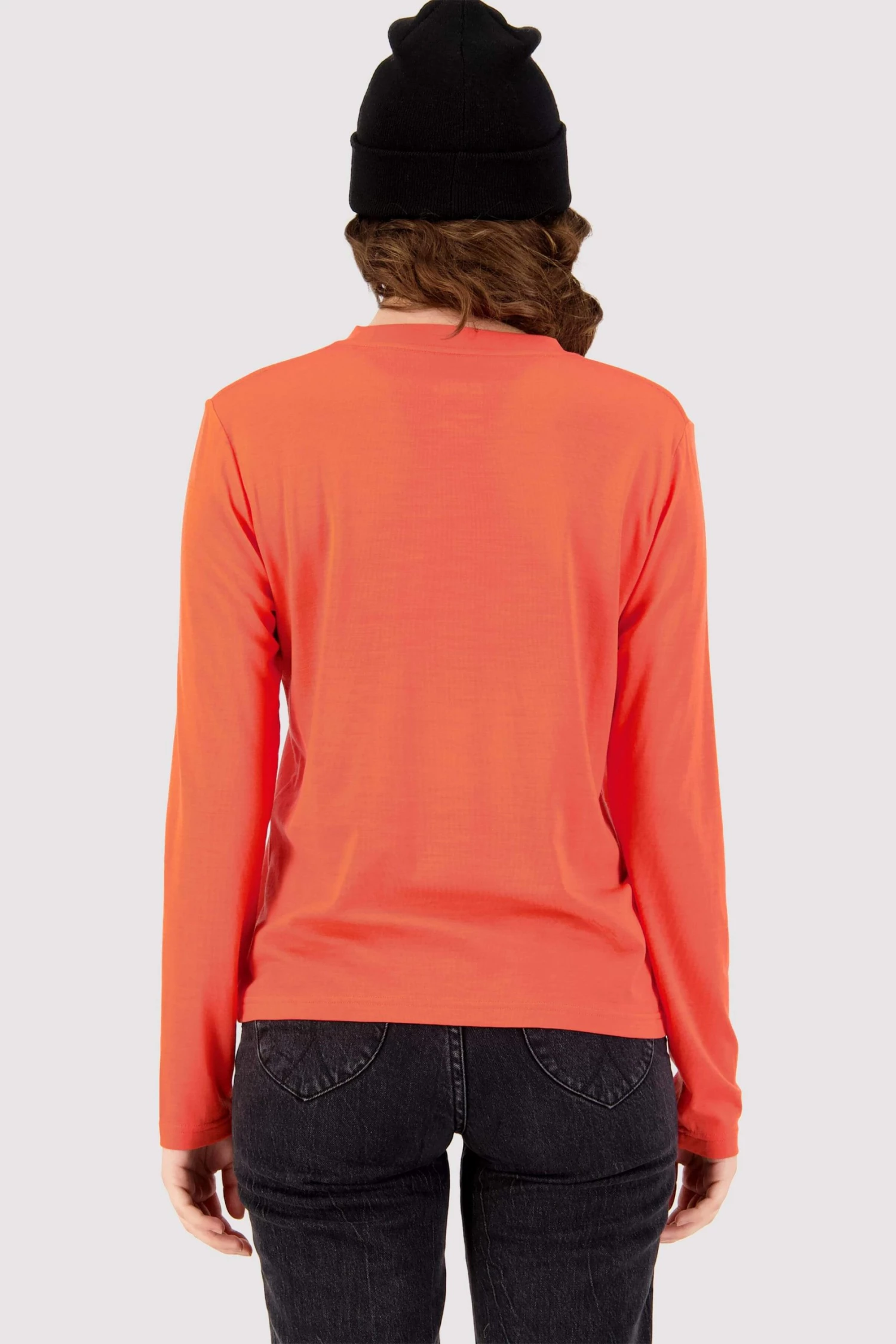 Mons Royale Icon Merino Air-Con Relaxed LS - Hot Coral