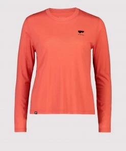 Mons Royale Icon Merino Air-Con Relaxed LS - Hot Coral
