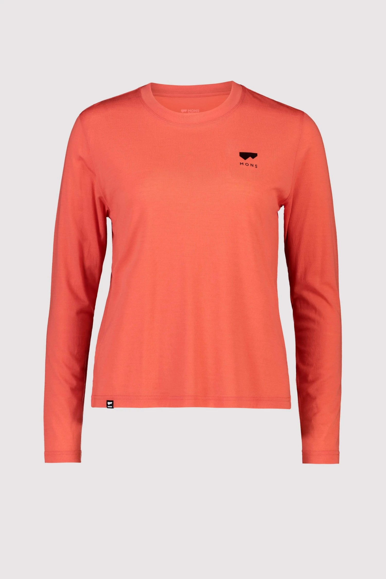 Mons Royale Icon Merino Air-Con Relaxed LS - Hot Coral