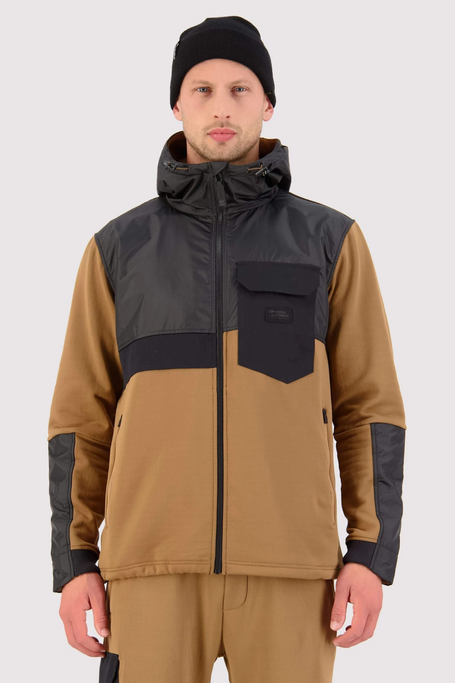 Mons Royale Decade Merino Fleece Hoody - Toffee