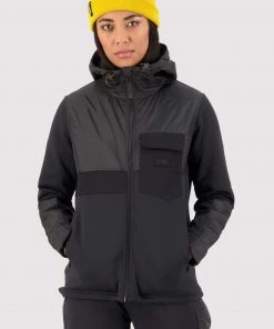 Mons Royale Decade Merino Fleece Hoody - Black WOMEN