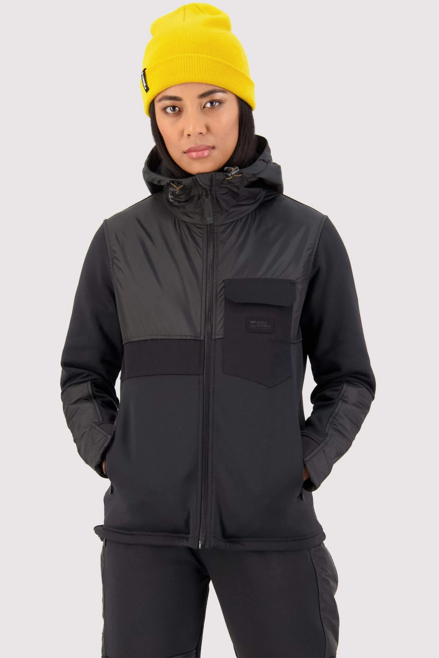 Mons Royale Decade Merino Fleece Hoody - Black WOMEN