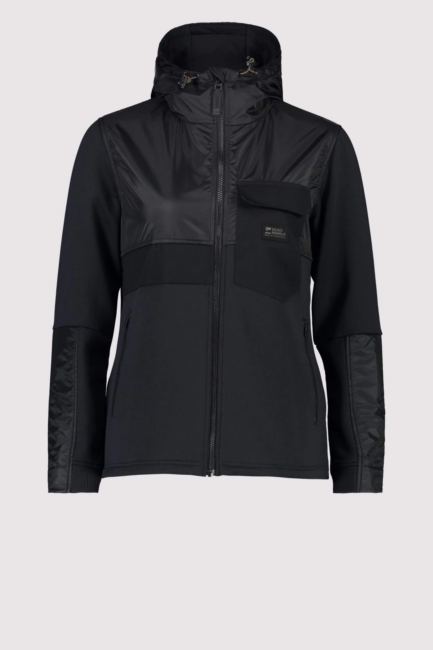 Mons Royale Decade Merino Fleece Hoody - Black WOMEN