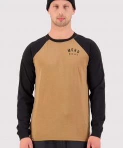 Mons Royale Icon Merino Air-Con Raglan - Toffee Black MEN