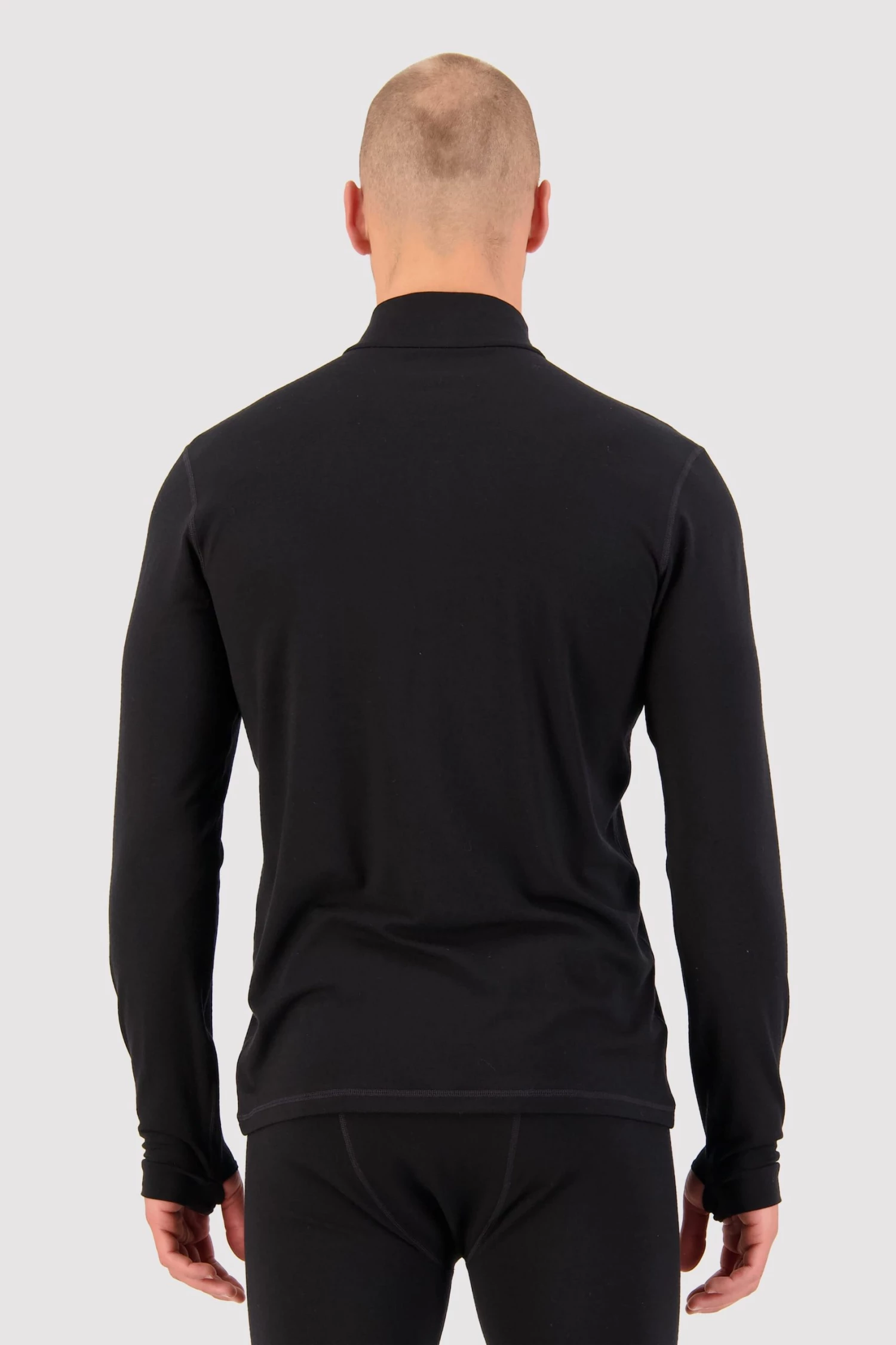 Mons Royale Cascade Merino Flex 1/4 Zip - Black MEN