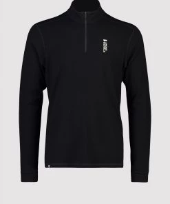 Mons Royale Cascade Merino Flex 1/4 Zip - Black MEN