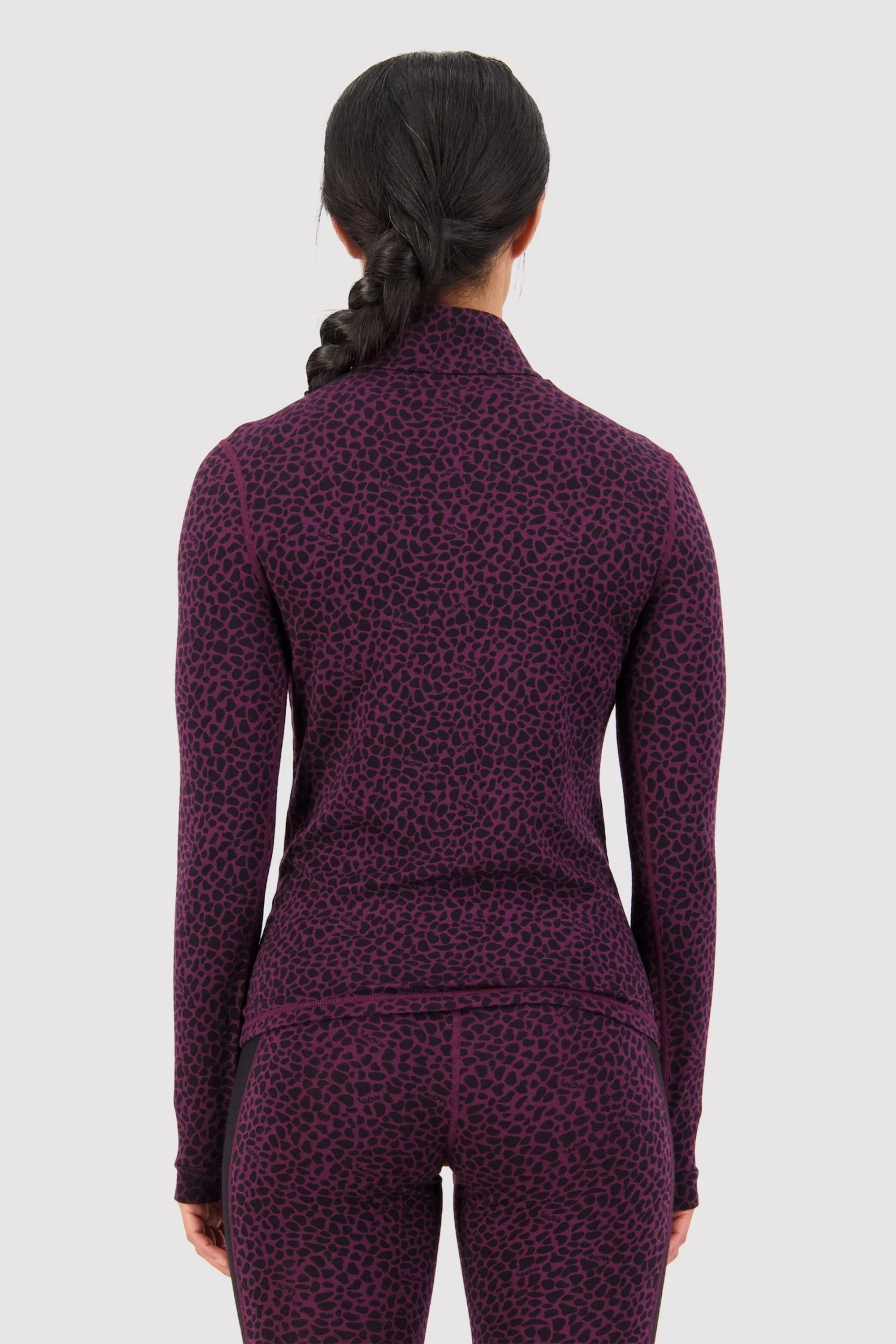 Mons Royale Cascade Merino Flex 1/4 Zip - Winter Leopard