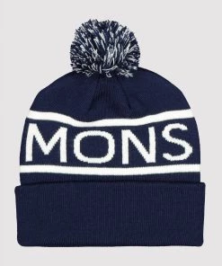 Mons Royale ACCESSORIES Pom Pom Beanie - Navy White